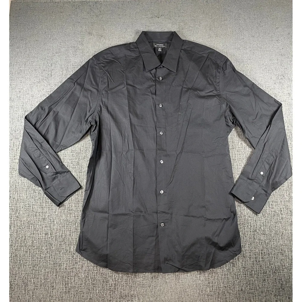 Banana Republic Mens XL Black Wrinkle Resistant Athletic Fit Button Down Shirt